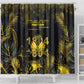Haiti 1804 Shower Curtain Gold Tropical Leaves And Coat Of Arms - African Pride