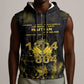 Haiti 1804 Sleeveless Zip Hoodie Gold Tropical Leaves And Coat Of Arms - African Pride