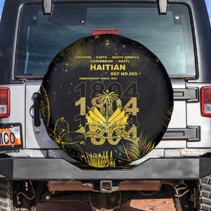 Haiti 1804 Spare Tire Cover Gold Tropical Leaves And Coat Of Arms - African Pride