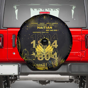 Haiti 1804 Spare Tire Cover Gold Tropical Leaves And Coat Of Arms - African Pride