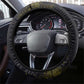 Haiti 1804 Steering Wheel Cover Gold Tropical Leaves And Coat Of Arms - African Pride
