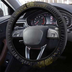Haiti 1804 Steering Wheel Cover Gold Tropical Leaves And Coat Of Arms - African Pride