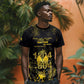 Haiti 1804 T shirt Gold Tropical Leaves And Coat Of Arms LT05