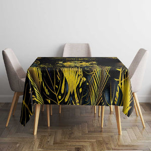 Haiti 1804 Tablecloth Gold Tropical Leaves And Coat Of Arms - African Pride