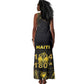 Haiti 1804 Tank Maxi Dress Gold Tropical Leaves And Coat Of Arms - African Pride
