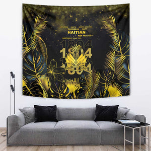 Haiti 1804 Tapestry Gold Tropical Leaves And Coat Of Arms - African Pride