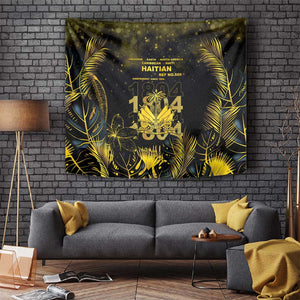 Haiti 1804 Tapestry Gold Tropical Leaves And Coat Of Arms - African Pride