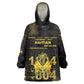 Haiti 1804 Wearable Blanket Hoodie Gold Tropical Leaves And Coat Of Arms - African Pride