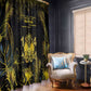 Haiti 1804 Window Curtain Gold Tropical Leaves And Coat Of Arms - African Pride