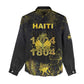 Haiti 1804 Women Casual Shirt Gold Tropical Leaves And Coat Of Arms - African Pride