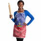 Afro Haiti Paisley Apron Haitian Flag Bandana Style