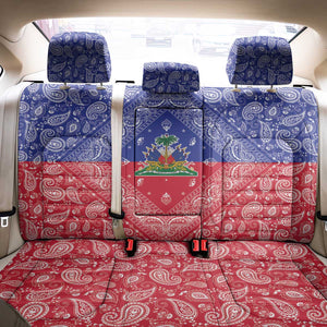 Afro Haiti Paisley Back Car Seat Cover Haitian Flag Bandana Style - African Pride
