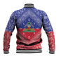 Afro Haiti Paisley Baseball Jacket Haitian Flag Bandana Style - African Pride