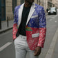 Afro Haiti Paisley Blazer Haitian Flag Bandana Style