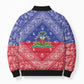 Afro Haiti Paisley Bomber Puffer Jacket Haitian Flag Bandana Style