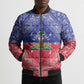 Afro Haiti Paisley Bomber Puffer Jacket Haitian Flag Bandana Style