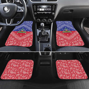 Afro Haiti Paisley Car Mats Haitian Flag Bandana Style - African Pride
