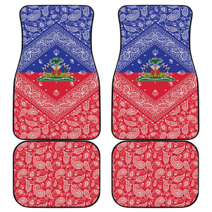 Afro Haiti Paisley Car Mats Haitian Flag Bandana Style - African Pride