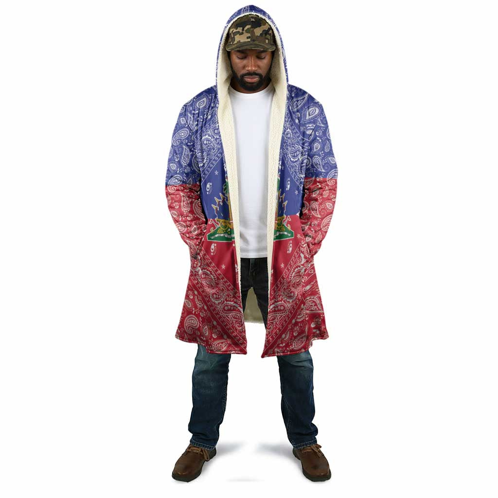 Afro Haiti Paisley Cloak Haitian Flag Bandana Style