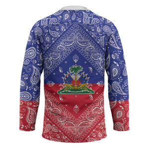 Afro Haiti Paisley Hockey Jersey Haitian Flag Bandana Style
