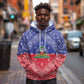 Afro Haiti Paisley Hoodie Haitian Flag Bandana Style - African Pride