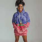 Afro Haiti Paisley Hoodie Dress Haitian Flag Bandana Style - African Pride
