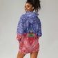 Afro Haiti Paisley Hoodie Dress Haitian Flag Bandana Style - African Pride