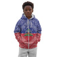 Afro Haiti Paisley Kid Hoodie Haitian Flag Bandana Style - African Pride