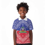 Afro Haiti Paisley Kid Polo Shirt Haitian Flag Bandana Style - African Pride