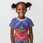 Afro Haiti Paisley Kid T shirt Haitian Flag Bandana Style - African Pride