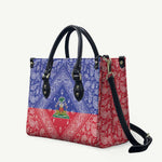Afro Haiti Paisley Leather Bag Haitian Flag Bandana Style