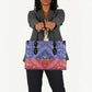 Afro Haiti Paisley Leather Bag Haitian Flag Bandana Style