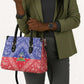 Afro Haiti Paisley Leather Bag Haitian Flag Bandana Style