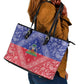 Afro Haiti Paisley Leather Tote Bag Haitian Flag Bandana Style - African Pride