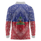 Afro Haiti Paisley Long Sleeve Polo Shirt Haitian Flag Bandana Style - African Pride