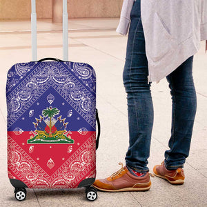 Afro Haiti Paisley Luggage Cover Haitian Flag Bandana Style - African Pride
