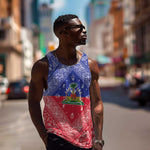 Afro Haiti Paisley Men Tank Top Haitian Flag Bandana Style - African Pride