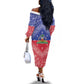 Afro Haiti Paisley Off The Shoulder Long Sleeve Dress Haitian Flag Bandana Style - African Pride