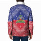 Afro Haiti Paisley Padded Jacket Haitian Flag Bandana Style