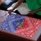 Afro Haiti Paisley Puzzle Haitian Flag Bandana Style