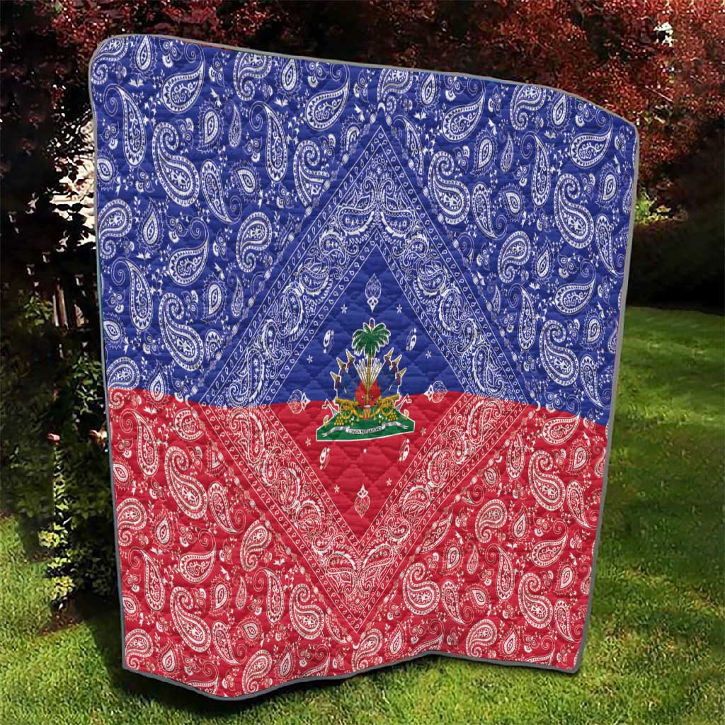 Afro Haiti Paisley Quilt Haitian Flag Bandana Style - African Pride