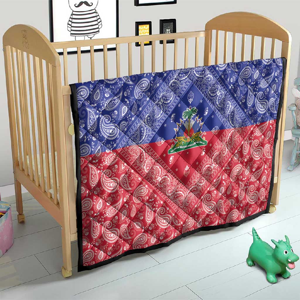 Afro Haiti Paisley Quilt Haitian Flag Bandana Style - African Pride