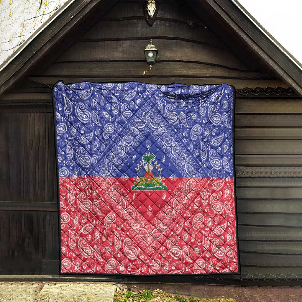 Afro Haiti Paisley Quilt Haitian Flag Bandana Style - African Pride