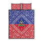 Afro Haiti Paisley Quilt Bed Set Haitian Flag Bandana Style - African Pride