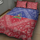 Afro Haiti Paisley Quilt Bed Set Haitian Flag Bandana Style - African Pride