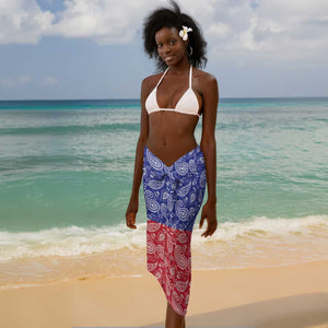 Afro Haiti Paisley Sarong Haitian Flag Bandana Style - African Pride