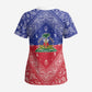 Afro Haiti Paisley Scrub Top Haitian Flag Bandana Style - African Pride