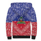 Afro Haiti Paisley Sherpa Hoodie Haitian Flag Bandana Style - African Pride