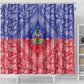 Afro Haiti Paisley Shower Curtain Haitian Flag Bandana Style - African Pride