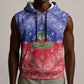 Afro Haiti Paisley Sleeveless Zip Hoodie Haitian Flag Bandana Style - African Pride